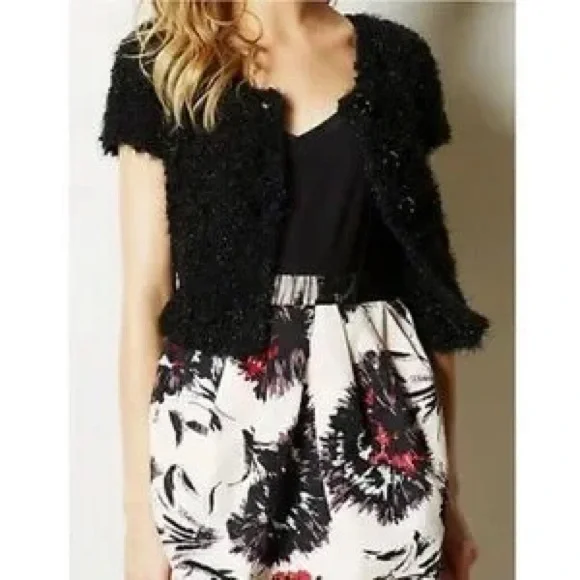 Anthro Knitted & Knotted Eyelash Button Cardigan - Picture 2 of 7